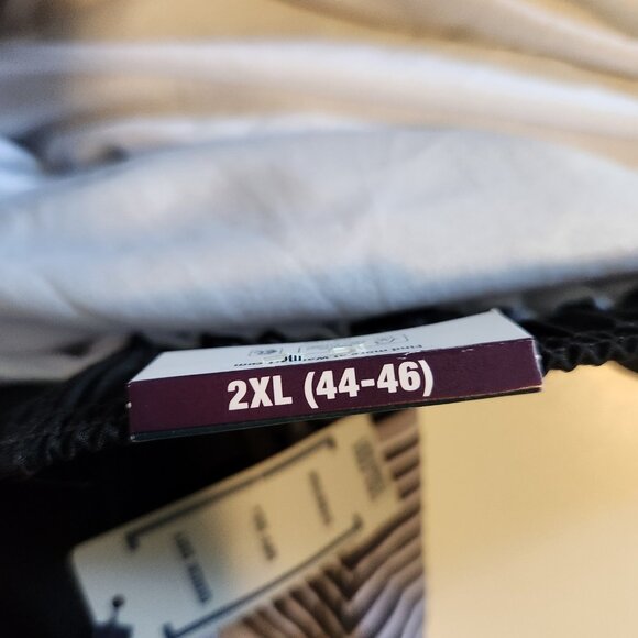 George At The Knee Swim Trunks Grey Black Striped Mens 2XL (44-46) NEW‎ NWT - Picture 4 of 12